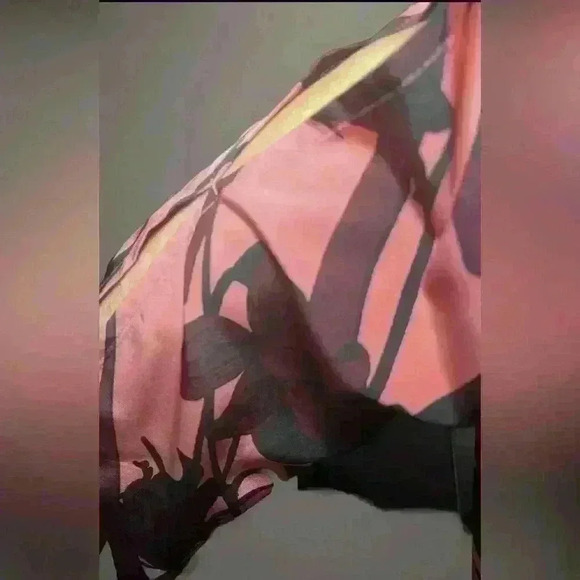 Abercrombie Fitch Long Sleeved Blouse Mauve Black Baby Doll Women Size XS Sweet! - Picture 8 of 8